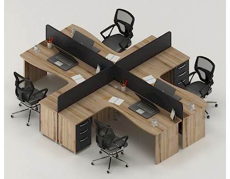 PLUS L DÖRTLÜ ÇALIŞMA MASASI